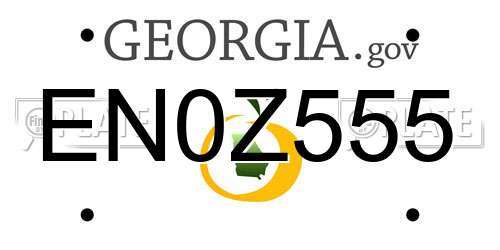 EN0Z555 Georgia License Plate