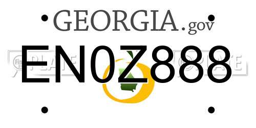 EN0Z888 Georgia License Plate