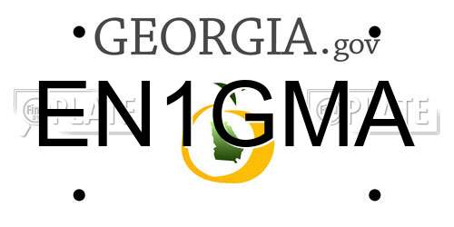EN1GMA Georgia License Plate