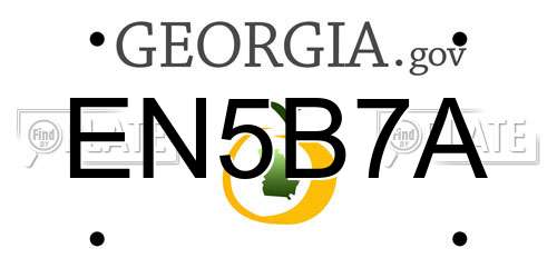 EN5B7A Georgia License Plate