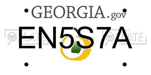 EN5S7A Georgia License Plate