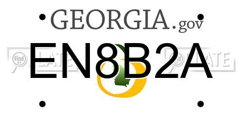 EN8B2A Georgia License Plate