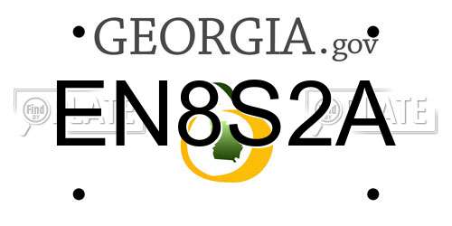 EN8S2A Georgia License Plate