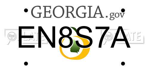 EN8S7A Georgia License Plate