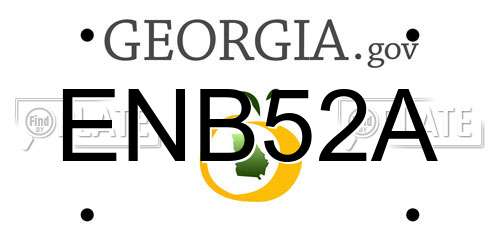 ENB52A Georgia License Plate