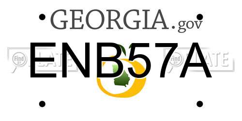 ENB57A Georgia License Plate