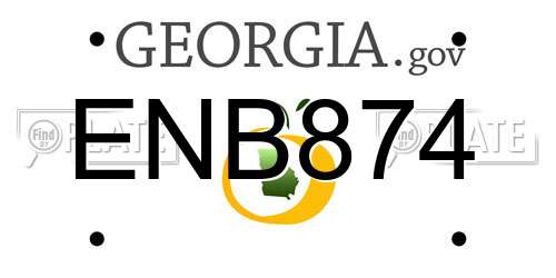 ENB874 Georgia License Plate