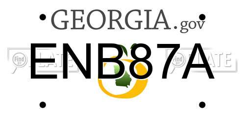 ENB87A Georgia License Plate
