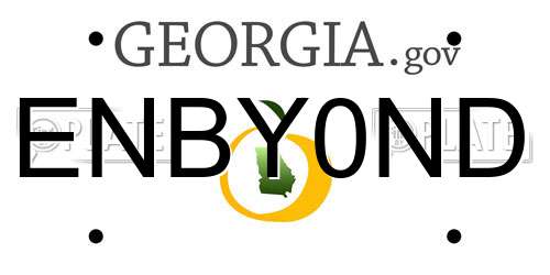 ENBY0ND Georgia License Plate