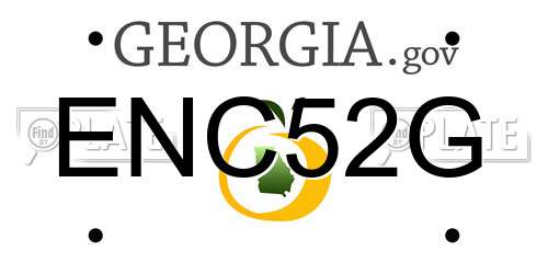 ENC52G Georgia License Plate