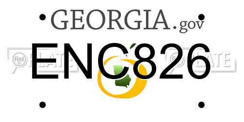 ENC826 Georgia License Plate