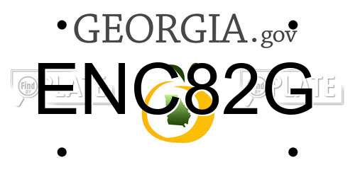ENC82G Georgia License Plate