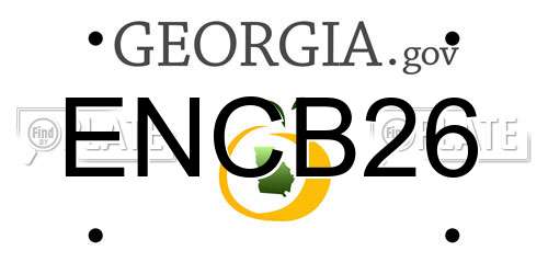 ENCB26 Georgia License Plate