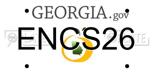 ENCS26 Georgia License Plate
