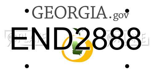END2888 Georgia License Plate