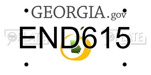 END615 Georgia License Plate