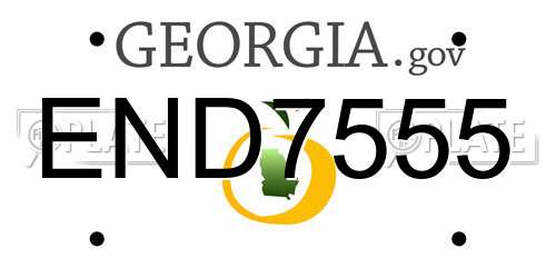 END7555 Georgia License Plate
