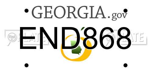 END868 Georgia License Plate
