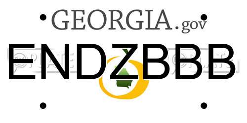 ENDZBBB Georgia License Plate