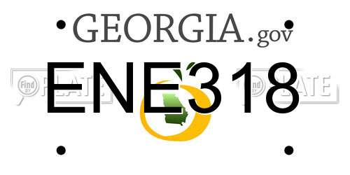 ENE318 Georgia License Plate