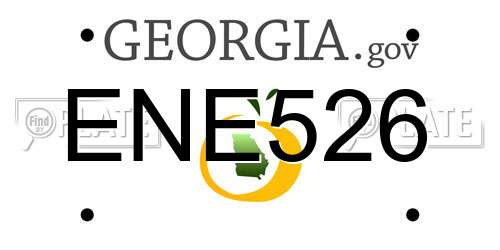 ENE526 Georgia License Plate