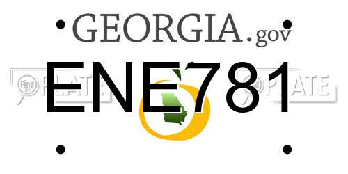 ENE781 Georgia License Plate