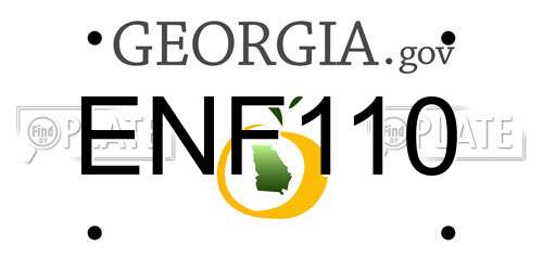ENF110 Georgia License Plate