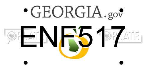 ENF517 Georgia License Plate