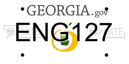 ENG127 Georgia License Plate