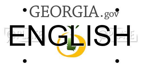 ENGLISH Georgia License Plate