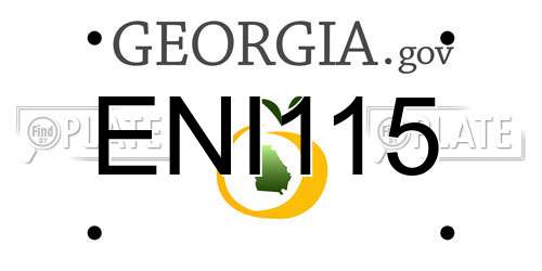ENI115 Georgia License Plate