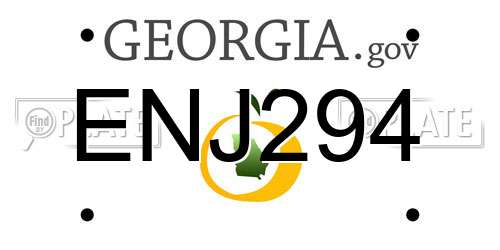 ENJ294 Georgia License Plate