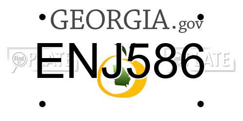 ENJ586 Georgia License Plate