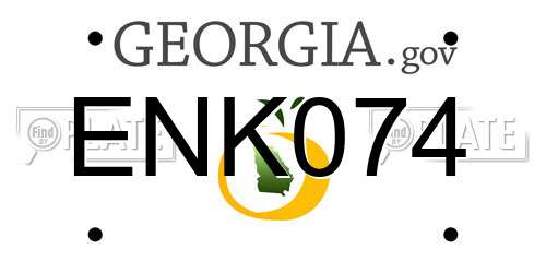 ENK074 Georgia License Plate