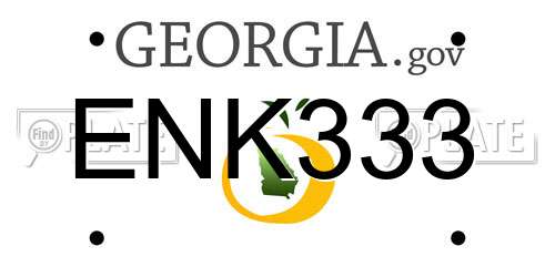 ENK333 Georgia License Plate