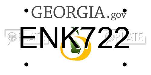 ENK722 Georgia License Plate