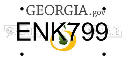 ENK799 Georgia License Plate