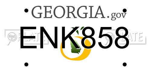 ENK858 Georgia License Plate