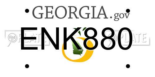 ENK880 Georgia License Plate