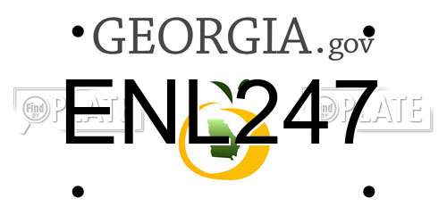ENL247 Georgia License Plate
