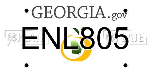 ENL805 Georgia License Plate
