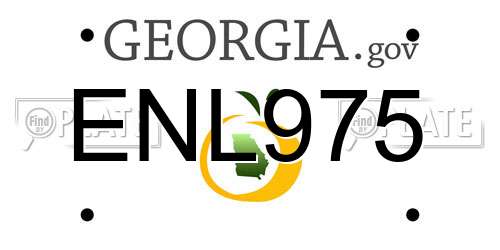 ENL975 Georgia License Plate