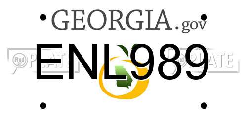 ENL989 Georgia License Plate