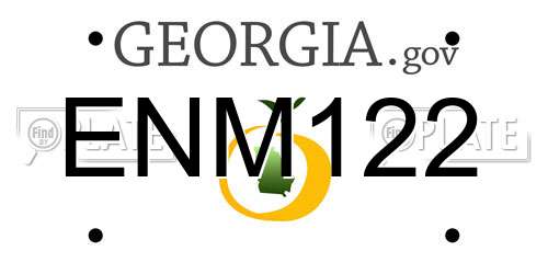 ENM122 Georgia License Plate