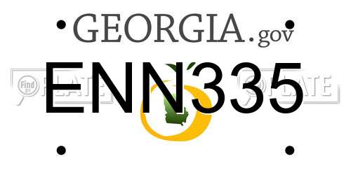 ENN335 Georgia License Plate