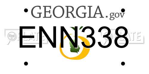 ENN338 Georgia License Plate