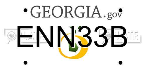 ENN33B Georgia License Plate