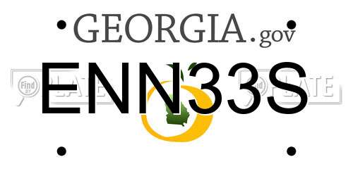 ENN33S Georgia License Plate