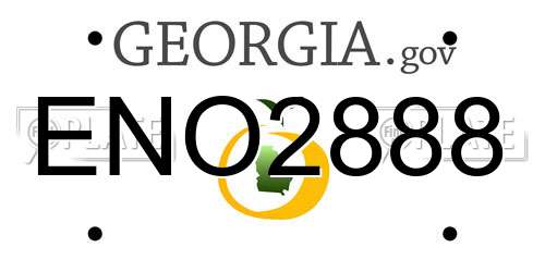 ENO2888 Georgia License Plate