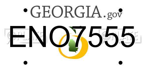 ENO7555 Georgia License Plate